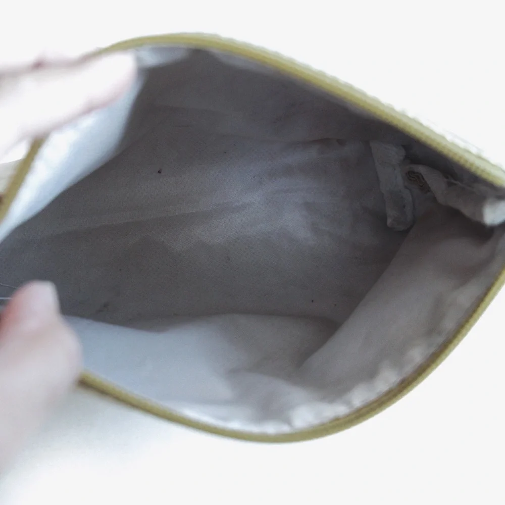 Metallic Gold Faux Leather Travel Pouch Set